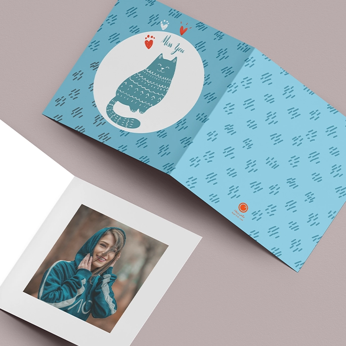 کارت پستال گربه ی آبی
