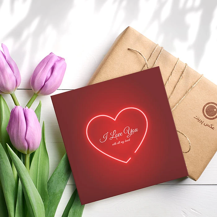 کارت پستال عاشقانه قلب سرخ