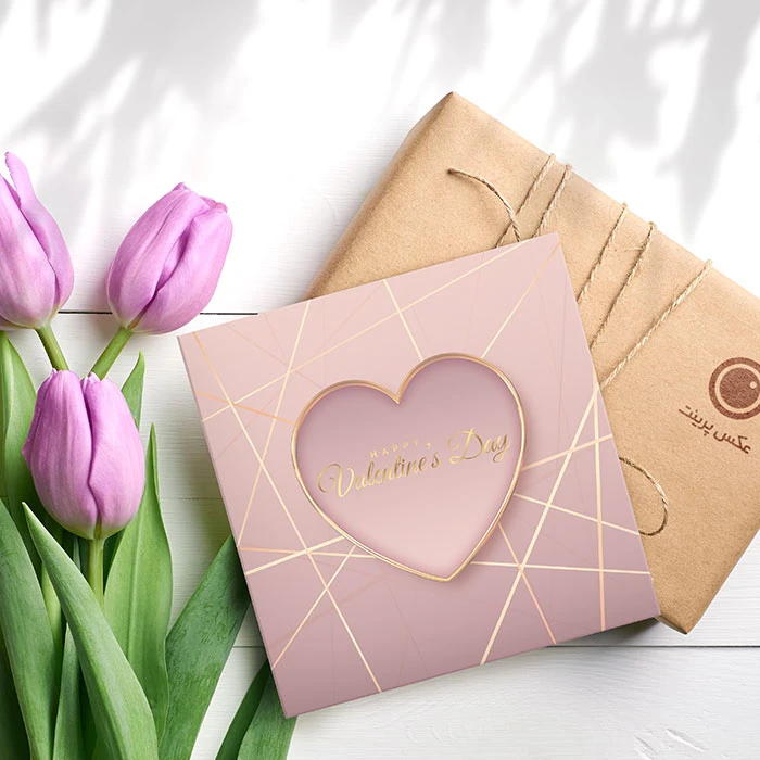 کارت پستال عاشقانه قلب طلایی